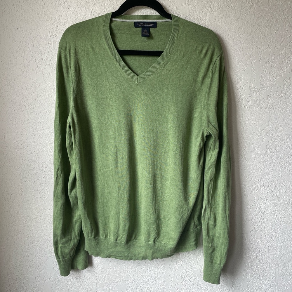 Green V-Neck Sweater